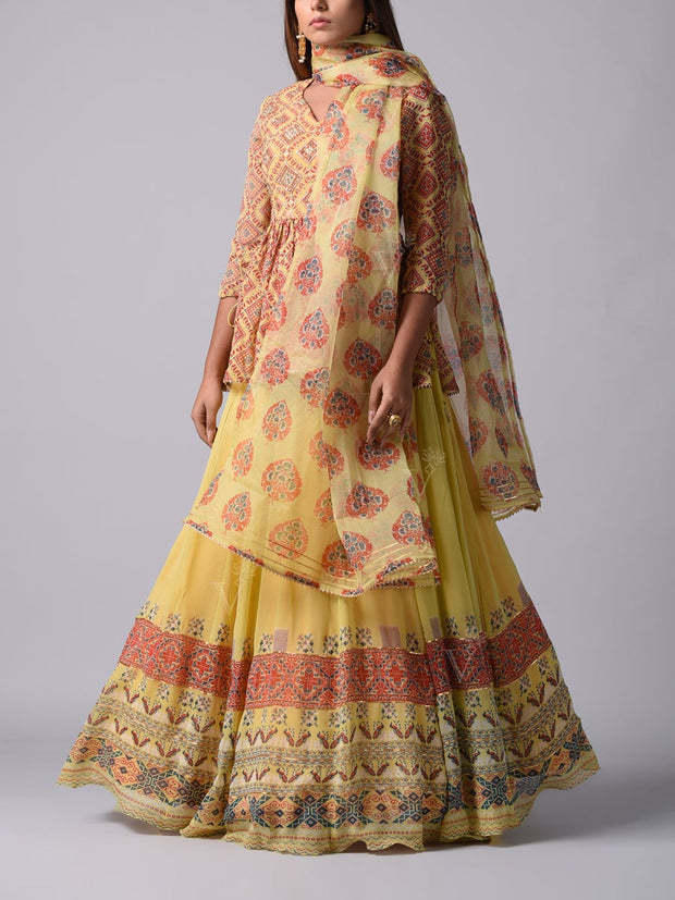 Yellow Georgette Anarkali Gown