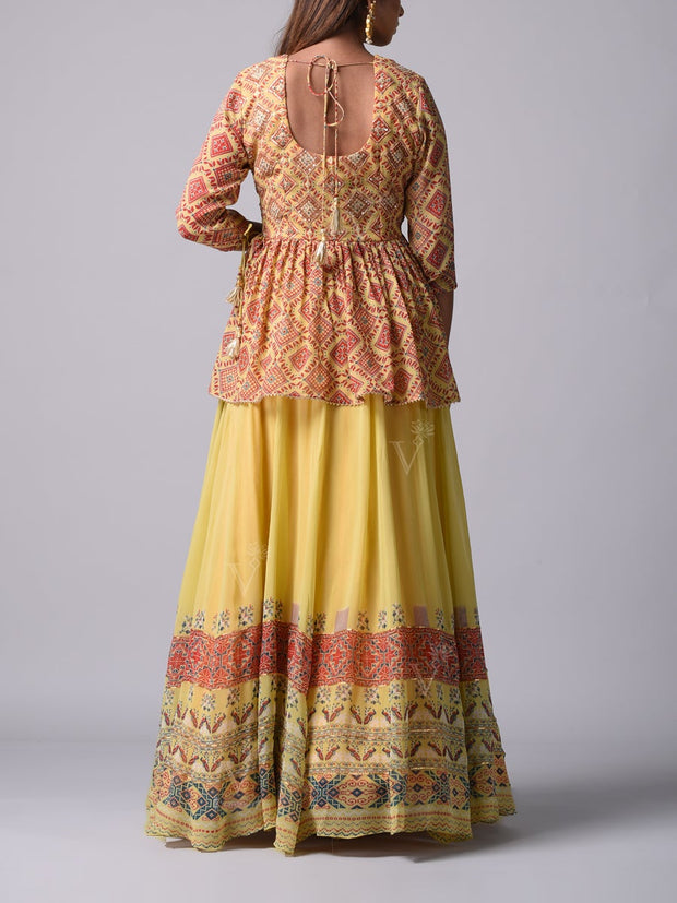 Yellow Georgette Anarkali Gown