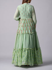 Green Georgette Anarkali Gown