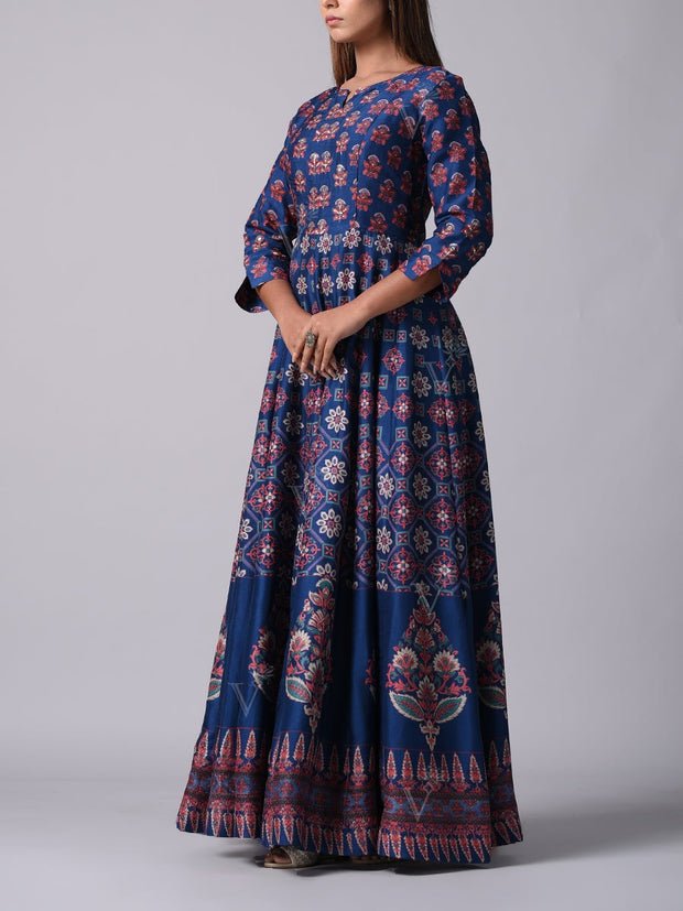 Blue Vasansi Silk Anarkali Gown