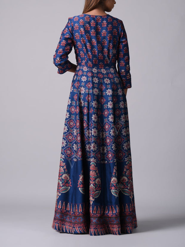 Blue Vasansi Silk Anarkali Gown