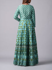 Green Vasansi Silk Anarkali Gown