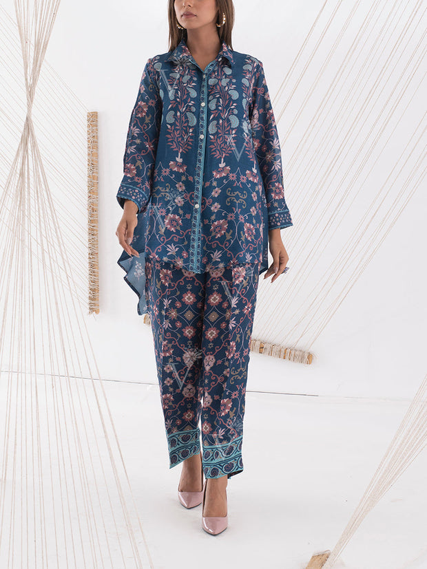 Indigo Blue Vasansi Silk Pant Set