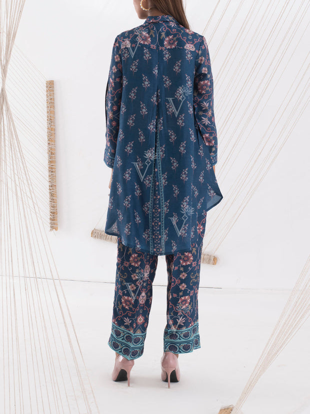 Indigo Blue Vasansi Silk Pant Set