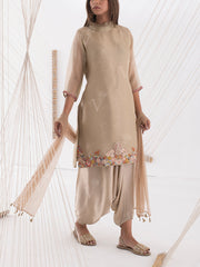 Flax Grey Organza Salwar Suit