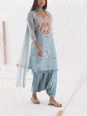 Ice Blue Organza Salwar Suit