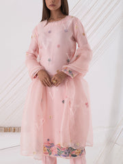 Baby Pink Chanderi Silk Pant Set