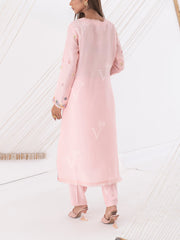 Baby Pink Chanderi Silk Pant Set