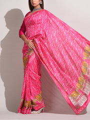 Pink Bemberg Highlighted Saree