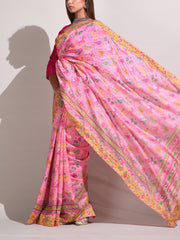 Pink Bemberg Highlighted Saree