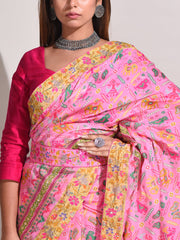 Pink Bemberg Highlighted Saree