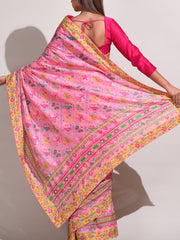 Pink Bemberg Highlighted Saree