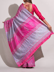 Pink Bemberg Highlighted Saree