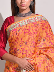 Mustard Bemberg Highlighted Saree