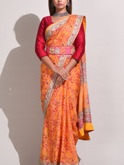 Mustard Bemberg Highlighted Saree