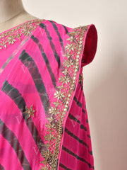 Pink Georgette Leheriya  Gotta Patti Saree