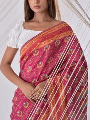 Pink Vasansi Silk Printed Saree