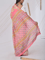 Pink Vasansi Silk Printed Saree