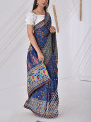 Blue Vasansi Silk Printed Saree