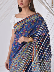 Blue Vasansi Silk Printed Saree