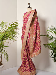 Purple Banarasi Bandhani Gotta Patti Saree