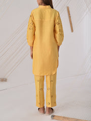 Yellow Cotton Silk Co-ord Set