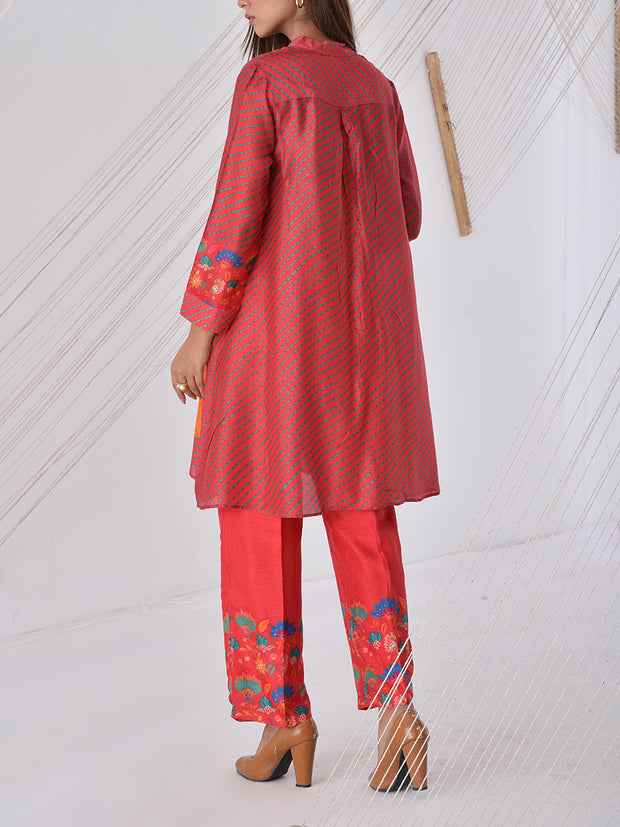 Red Vasansi Silk Co-ord Set