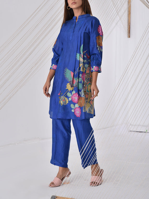 Blue Vasansi Silk Printed Co-ord Set