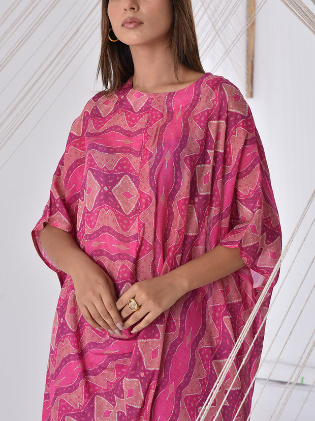 PInk Vasansi Silk Cape Set