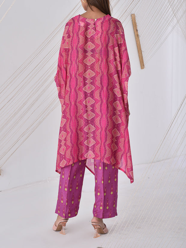 PInk Vasansi Silk Cape Set