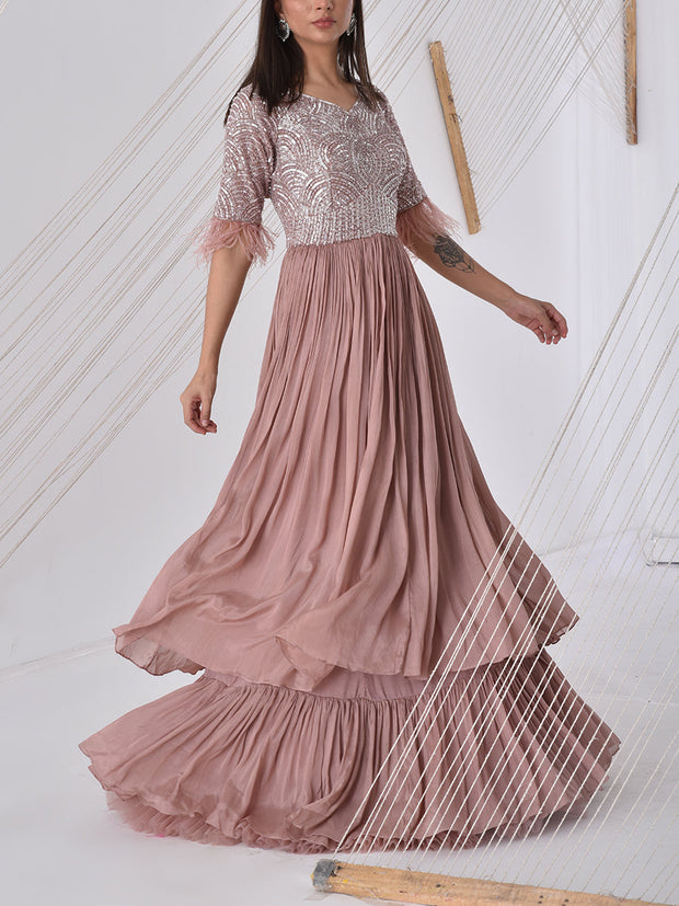 Powder Pink Georgette Gown