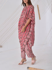 Dusky Pink Printed Cape Set