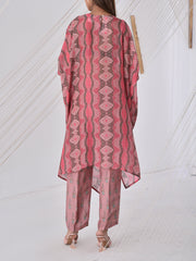 Dusky Pink Printed Cape Set