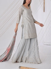 Grey Georgette Sharara Set