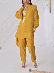 Mustard Georgette Co-ord Set