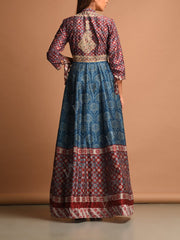 Blue Bandhani Anarkali Gown