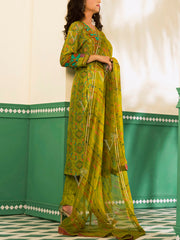 Green Vasansi Silk Printed Suit Set