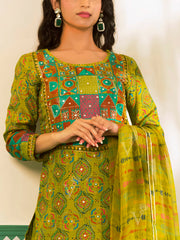 Green Vasansi Silk Printed Suit Set