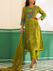 Green Vasansi Silk Printed Suit Set