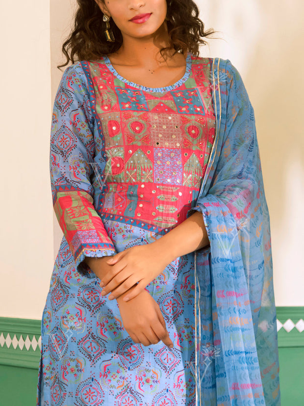 Baby Blue Vasansi Silk Suit Set