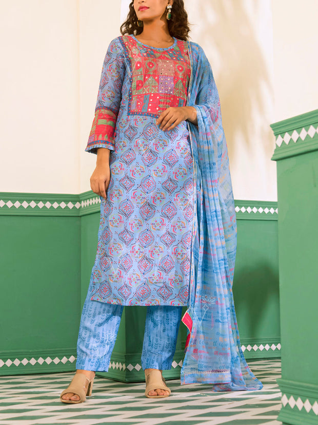 Baby Blue Vasansi Silk Suit Set