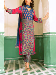 Blue and Red Vasansi Silk Suit Set