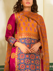 Pink and Mustard Vasansi Silk Suit Set