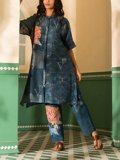 Blue Vasansi Silk Co-ord Set