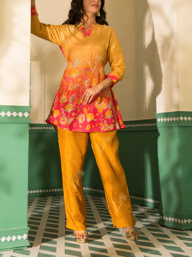 Orange Shaded Vasansi Silk Co-ord Set