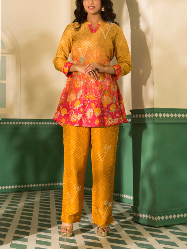 Orange Shaded Vasansi Silk Co-ord Set