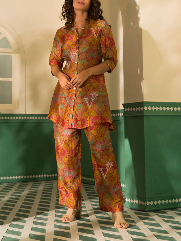 Multi Color Vasansi Silk Co-ord Set