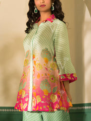 Pink and Green shaded Vasansi Silk Co-ord Set