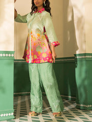 Pink and Green shaded Vasansi Silk Co-ord Set