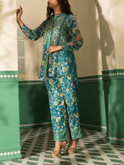 Teal Vasansi Silk Co-ord Set